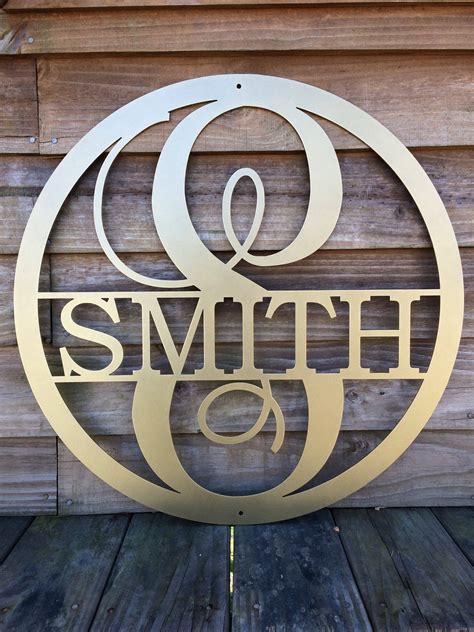 custom metal monogram signs